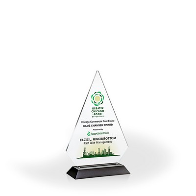 Brilliant Diamond Award with Black Wood Base, Medium - UV Print