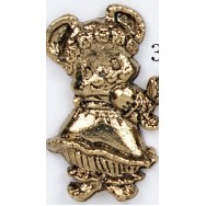 Girl Mouse w/Roses Stock Casting Lapel Pin