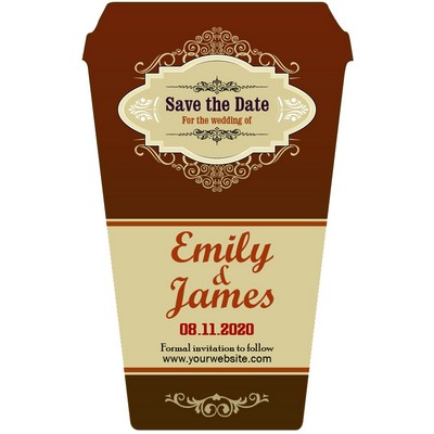 3.5x5.5 inch Coffee Cup Wedding Save the Date Magnets 20 mil