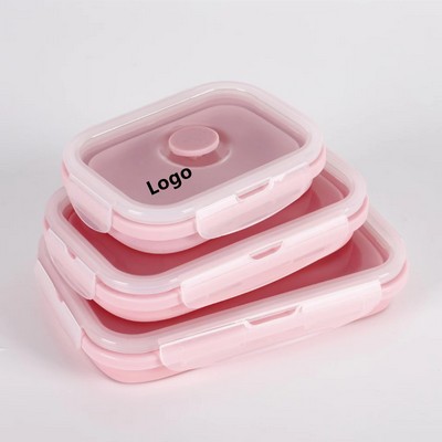 Silicone Collapsible Food Storage Containers with Lids Silicone Lunch Box Bento Box 3 Pcs