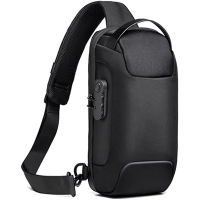 Chest Bag USB External Charging Anti Theft Crossbody Shoulder Bag