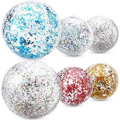 16 Inch Inflatable Glitter Beach Ball