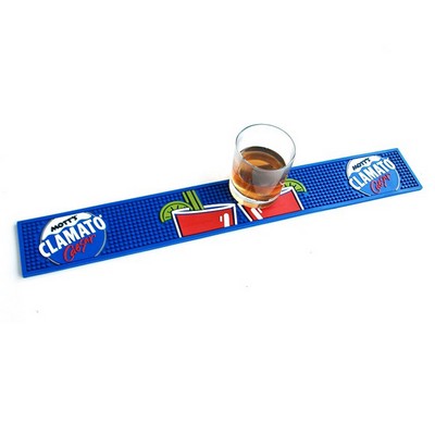 Promotional Soft PVC Beer Bar Rail Mat w/Epoxy Logo