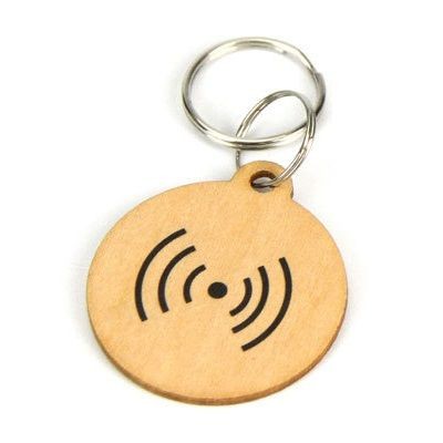 Round Circle NFC Wood Keychain