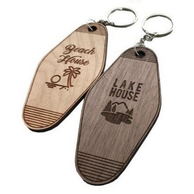 Wood Motel Keychain