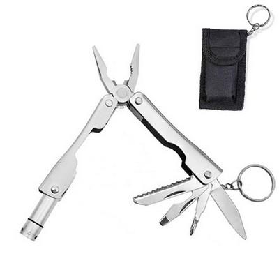 Mini Pocket Multitools Pliers w/Flashlight