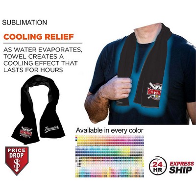 24 Hr Express Ship - Colored Cooling Towel, 12"x40", Edge to Edge sublimation 2 sides