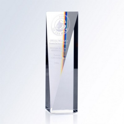 Goldwell Tower Crystal Award, 7"H