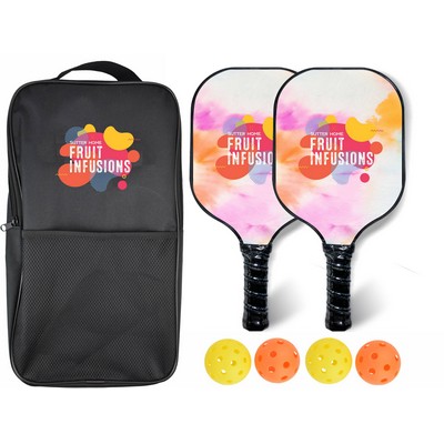 Premium Fiberglass Pickleball Paddle set of 2 with balls