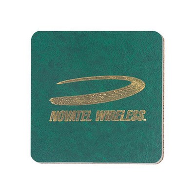 3.5" Square Leatherette Coaster