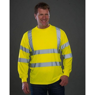 High Vis Class 3 Reflective Tape Safety Long Sleeve T-Shirt