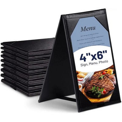 4"x6"Faux Leather Double-Sided Table Tents Mini Display