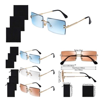 Rimless Rectangle Sunglasses