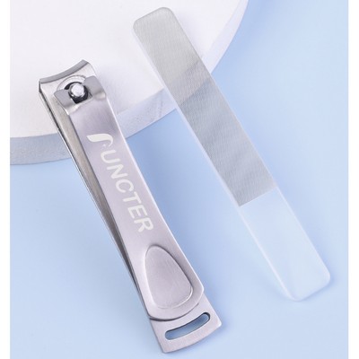 Stainless Steel Nail Clipper & Glass Nail File Set