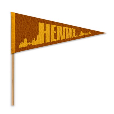 17"X40" Wool Felt Pennant with Wood Pole (No top)