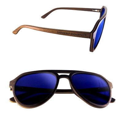 Polarized or Mirror Wood Aviator Sunglasses