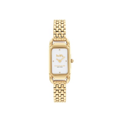 Coach® Cadie Ladies Gold Plated Watch w/White Dial