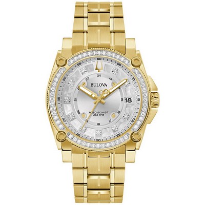 Bulova® Men's Precisionist Champlain Watch w/Silver White Dial