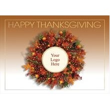 Thanksgiving Logo Wreath Holiday Card