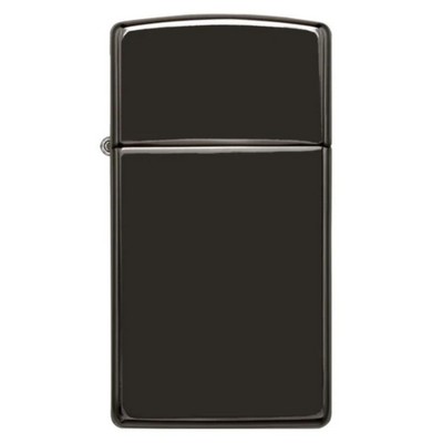 Genuine Slim Zippo windproof lighter - High Polish Black