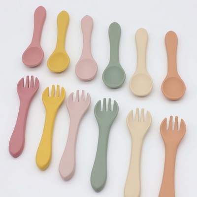 Food Grade Full Silicone Fork And Spoon Set