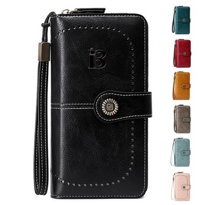 Pu Leather Triple Fold Women'S Wallet Card Bag