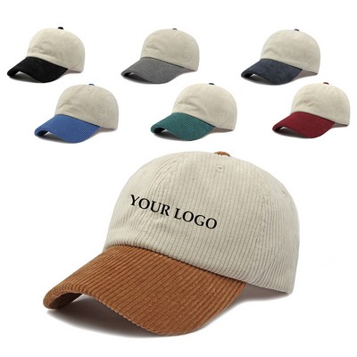 100 % Cotton Stitching Color Corduroy Hats Baseball Cap