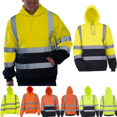 Hi Vis Class 3 Polar Fleece Hooded Sweatshirt