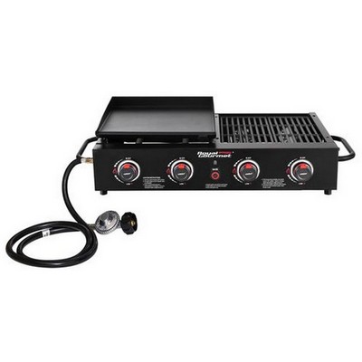 Keg Products Black 4-Burner Mini Gas Grill & Griddle Combo