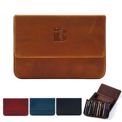 PU Leather Magnetic pencil case organizer