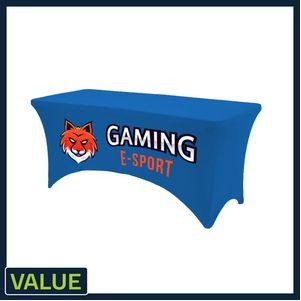 Value - 4 ft. x 30"Top x 29"H - 4 Sided Hemmed Stretch Table Throw (FRONT PRINT ONLY)Dye Sublimation