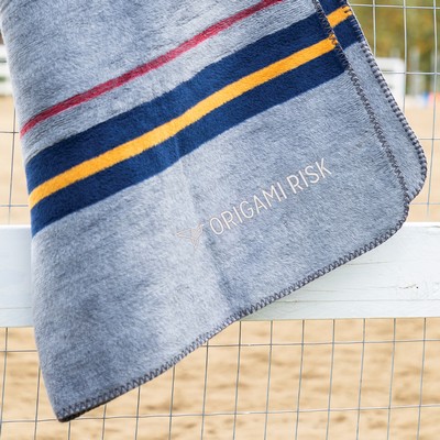 Oversized Recycled Cotton Chalet Stripe Blankets (Embroidered)