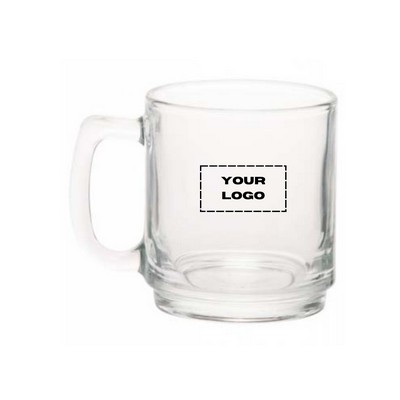 Clear Glass Coffee Mugs, 9 oz.