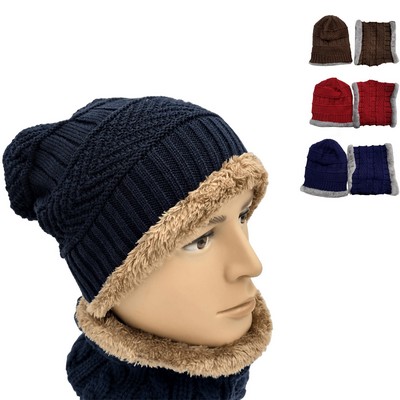 Beanie Hat Scarf Neck Warmer Set