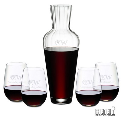 RIEDEL Mosel Decanter & 4 Stemless Wine