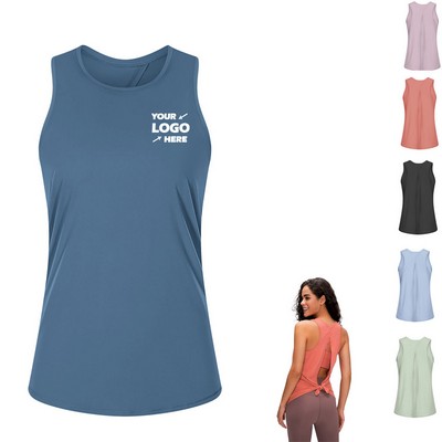 Women's Open Back Tie Back Tank Tops