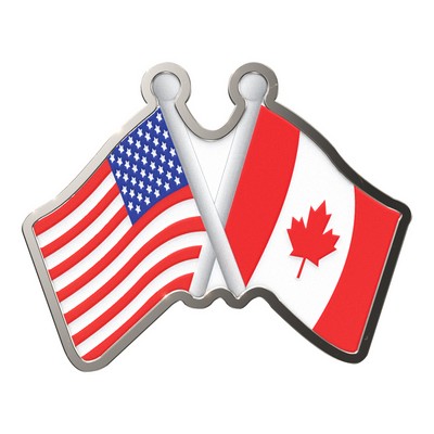 Express Dual Flag Shaped Lapel Pin