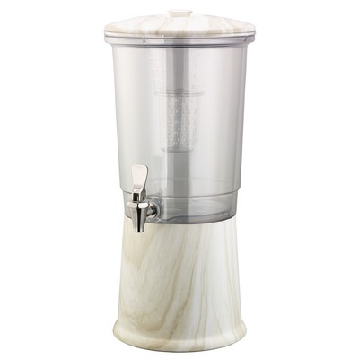 Elite White Marble Double-Wall Cold Beverage Dispenser