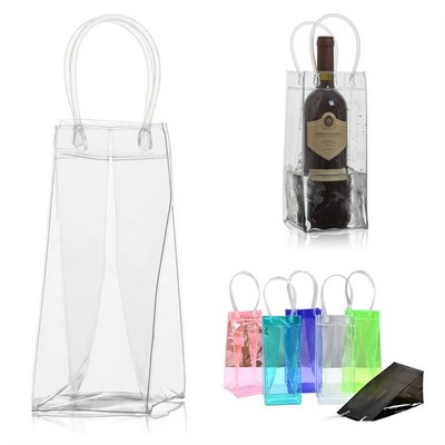 Clear PVC Wine Cooler Bag - Portable Chiller for Refreshment