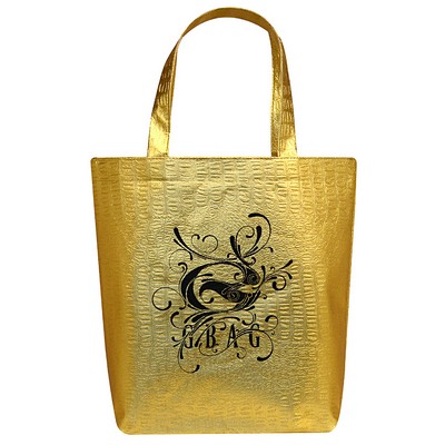 Textured Laminated Gold Metallic Gift Bag 12"x13"x4"