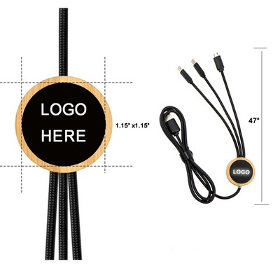 47 inch Bamboo LED Multi Charging Cable