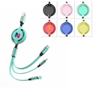 3 in 1 Retractable USB Phone Multi Charging Cable