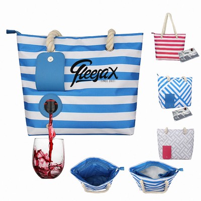 Beach Wine Cooler Tote Bag With Spout