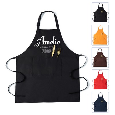 Adjustable Twill Bib Apron w/2 Pockets