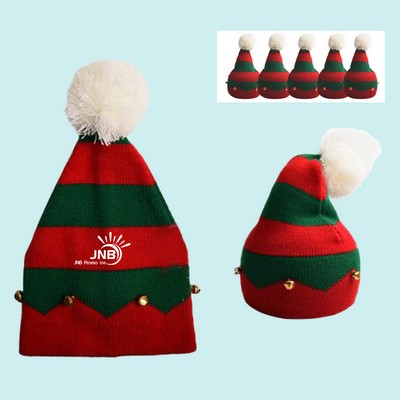 Festive Christmas Knitted Elf Hat