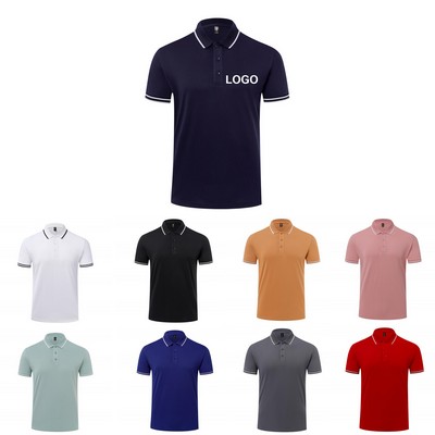 Mens Striped Short Sleeve Polo Shirts