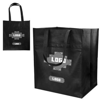 Non Woven Tote Bag With Bottom Plastic Insert MOQ 100pcs