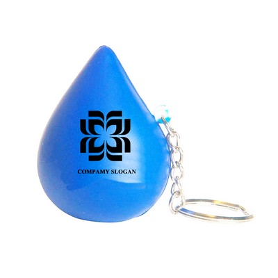 Blue Water Droplet Foam Keychain