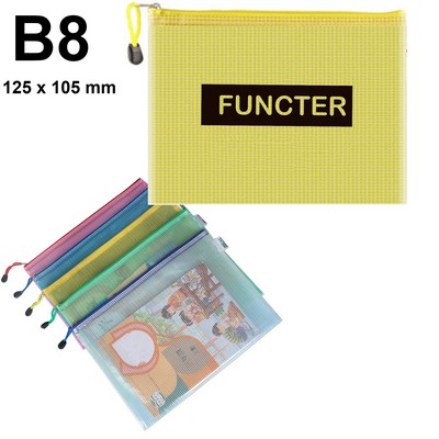 B8 Size Mesh Zipper Pouch Document Holder Bag File Document Pouch For School Office