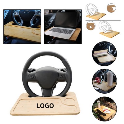 Portable Wooden Steering Wheel Tray